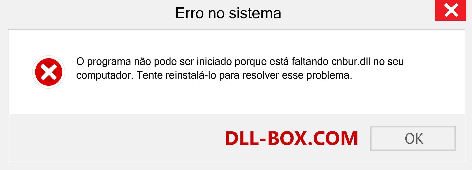 Arquivo cnbur.dll ausente ?. Download para Windows 7, 8, 10 - Correção de erro ausente cnbur dll no Windows, fotos, imagens